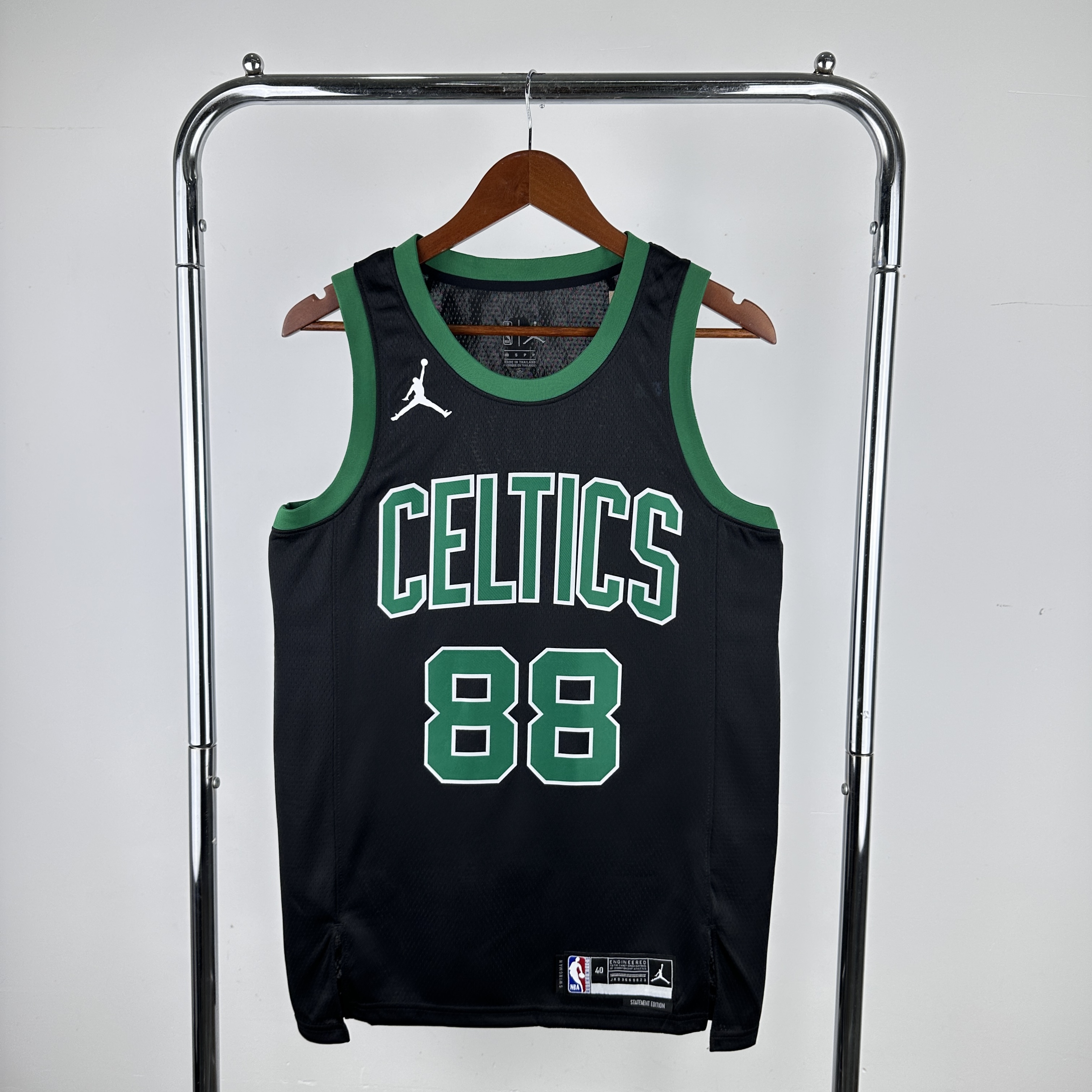 Men Boston Celtics 88 Queta Black 2024 NBA Jersey